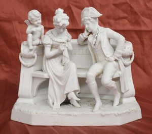 ceramic ceramique ceramica BISCUIT PORTA FIORI "Il Corteggiamento" Francia 1800 - Picture 1 of 9