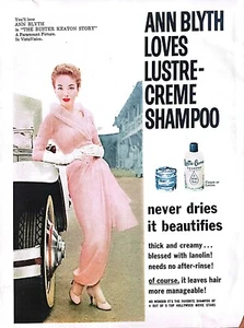Champú Lustre Crema VINTAGE 1957 Anuncio de Revista, Ann Blyth en Buster Keaton Story - Imagen 1 de 1