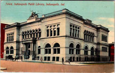 Postcard LIBRARY SCENE Indianapolis Indiana IN AM6595