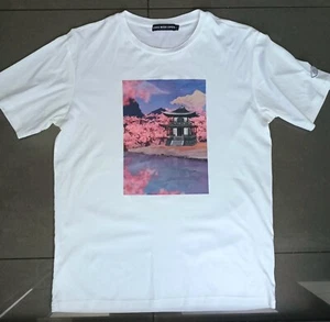 Brand New Eye Wide Open Designer Tshirt Size L White With Pink Japanese Blossom - Picture 1 of 2