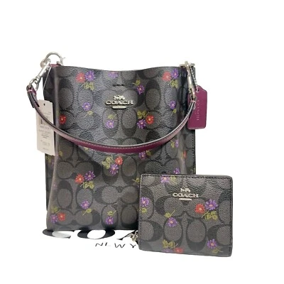 Nuevo con etiquetas Bolso Coach Mollie Bucket 22 con Country Floral CN144+ Cartera CM973 Paquete Foto 1 de 4