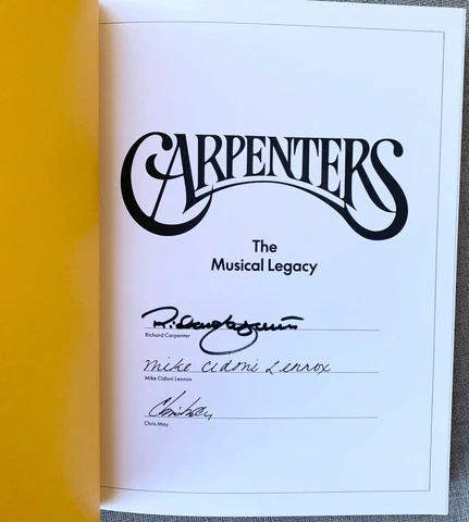 Richard Carpenter Signed Carpenters The Musical Legacy 1st Ed HC Book -Authentic Cover