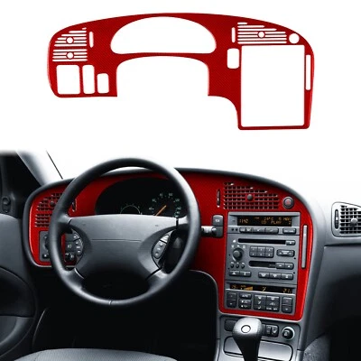 Cubierta de panel de consola velocímetro tablero de fibra de carbono rojo para Saab 9-5 1999-05 Foto 1 de 4