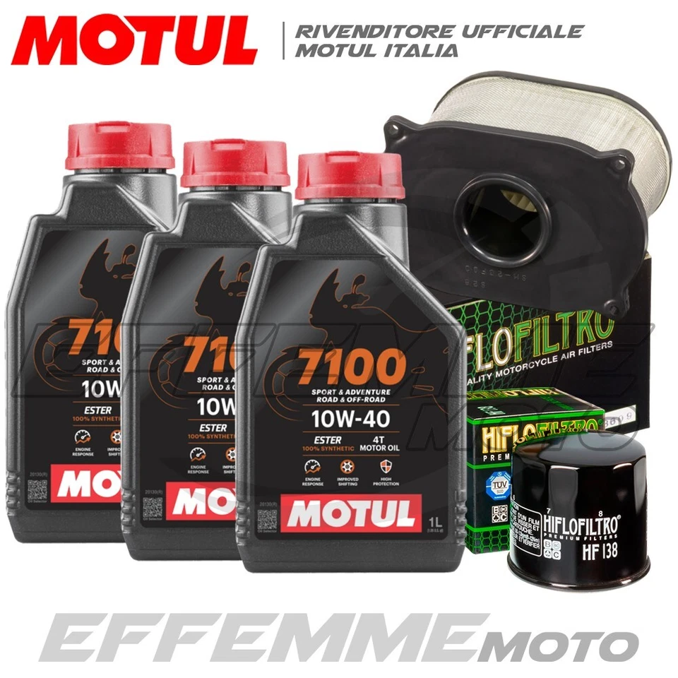MOTUL + HIFLO Tagliando SUZUKI SV 650 / SV650 S 1999 2000 2001 2002 (7100 10W40 Filtri Hiflo)