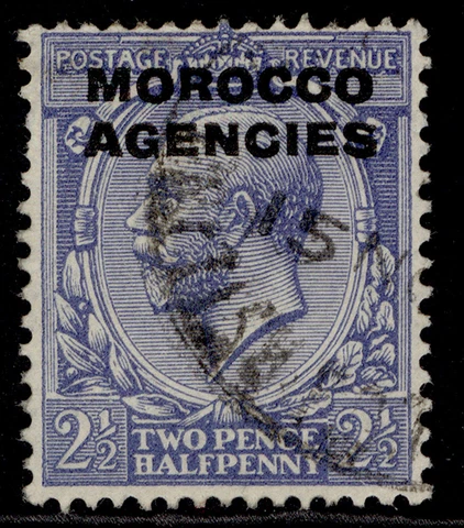 MOROCCO AGENCIES GV SG58, 2½d blue, FINE USED Cover