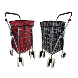 Carrello carrello spesa 6 ruote leggero pieghevole viaggio mobilità 40L UK - Foto 1 di 14
