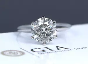 $15K Platinum Natural GIA 3.06ct Round Diamond 6 Prong Solitaire Engagement Ring - Picture 1 of 13