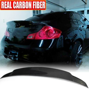 Fit For Infiniti Sedan G25 G37 2009-2013 REAL Carbon Rear Trunk Spoiler Wing Lip - Picture 1 of 15