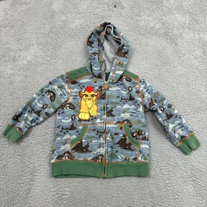 Disney Lion King Hoodie Sweater Kids 4 Blue Green Simba Graphic Zip Up Outdoor - Picture 1 of 17
