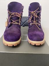 🔥Timberland 6'' Premium Men's Boots Wheat Nubuck 9.5-Custom Prince Purple Rain