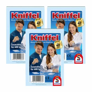 Schmidt Games Kniffelblock lot de 3 bloc supplémentaire jeu familial jeu 3x600 jeux - Photo 1/2