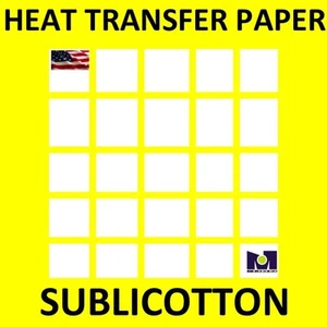 SUBLICOTTON Heat Transfer Paper 8.5”x11” (10) Sheets for Dye Sublimation Cotton - Imagen 1 de 6