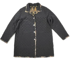 VTG KOOS of COURSE Womens L Reversible Silk Blend Floral Artwear Boho Jacket - Picture 1 of 7