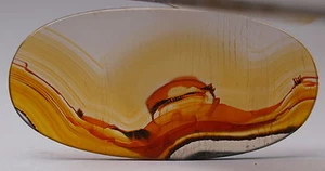 Landschaftsstein Landschaftsjaspis Landschaftsachat flach oval 22,7 x 46,2 mm - Picture 1 of 3