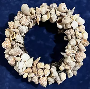 Handmade Seashell & Vine Wreath Indoor Outdoor Natural Coastal Decor - Picture 1 of 9