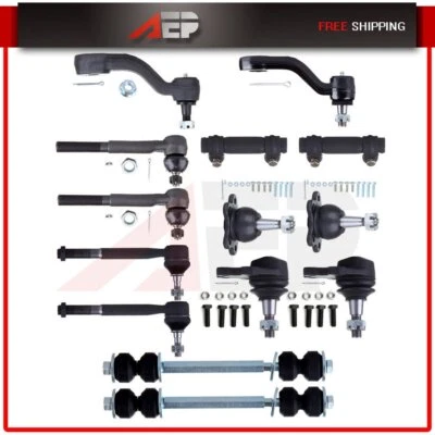 14Pcs Suspension Kit Fits 1993-1994-1995 Chevrolet K1500 4WD Tie Rods Pitman Arm - Image 1 of 4