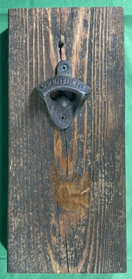 Abrebotellas Premium Madera Montaje en Pared Cueva Marrón Nogal Roble Macizo Regalo Foto 1 de 4