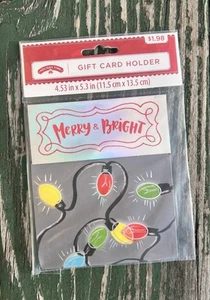 MERRY & BRIGHT Christmas Gift Card Holder 4.53 in X 5.3 in - Picture 1 of 3