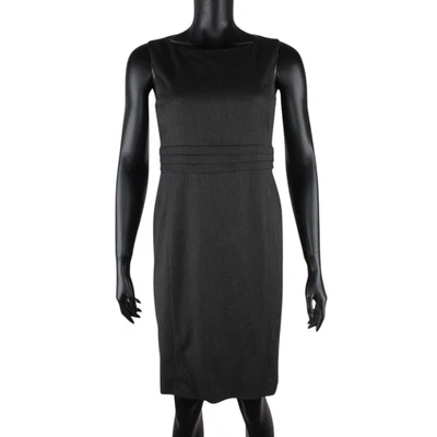 Vestido Intrend by Max Mara Carbón Sin Mangas Reino Unido 12 UE 40 Calce Ajustado Forrado Cremallera Bac Foto 1 de 4