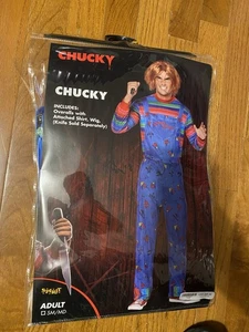 Spirit Halloween Chucky Costume Adult  SM/MD Overalls Shirt Wig Complete Cosplay - Picture 1 of 4
