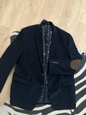 Vtg Ralph Lauren Men's Navy Blue Corduroy Blazer With Elbow Patches Size 46 L - Image 1 of 3