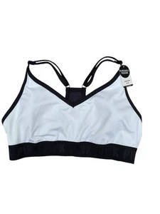 Victoria Secret Pink Sport Black/White Sports Bra NWT Size Med - Picture 1 of 8