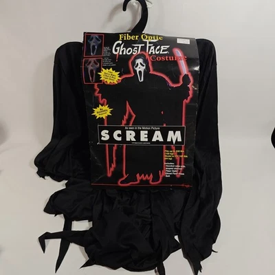 Scream Ghost Face Costume Sealed Mask & Robe Fun World 1997 Light Up Fiber Optic - Image 1 of 4