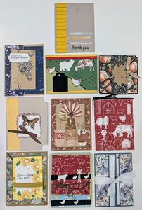 Set/10 Handmade 3D Greeting Note Cards w/ White Envelopes 4" x 5" - Picture 1 of 12