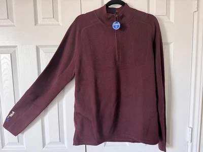 $268 RLX Ralph Lauren Performance Wool Blend Half-zip Sweater Small Burgundy - Image 1 of 4