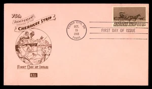 Mayfairstamps US FDC 1968 Cherokee Strip Horses Wagon First Day Cover aau_76717 - Picture 1 of 2