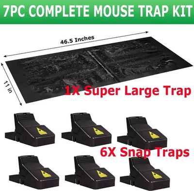 Упаковка из 7 мышеловок ловушек для крыс мышей ловушек мощных грызунов высокопрочных ловушек для вредителей - Изображение 1 из 4