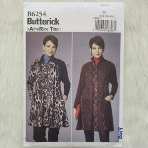 Butterick 6254 Sewing Pattern, Size LG-XL-XXL, Unlined Coat Dress, Semi-Fitted - Picture 1 of 4