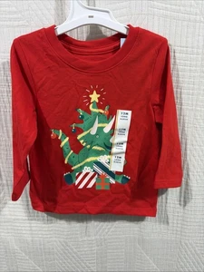 Boys Christmas LS Christmas Dinasour Shirt 12 M New - Picture 1 of 5
