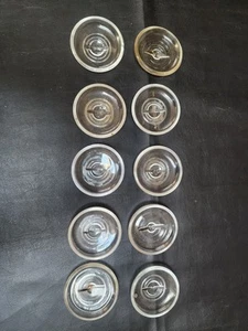 Vintage Dome Glass Bail Wire Lid Inserts Canning Jar Small Mouth Clear Top Set - Picture 1 of 22