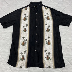 Hawaii Bowling Hemd Herren Medium schwarz Viskose Camp Ananas Swinger Blumen - Bild 1 von 14