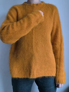 Schöner handgestrickter Pullover, Italy Angora 80%, Farbe Mango Juice 🧡 - Bild 1 von 9