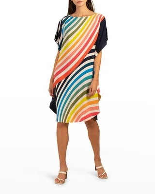 Vestido Trina Turk Global Rayas Seda Cambio Seda Talla L ¡NUEVO SIN ETIQUETAS! Venta al por menor $398,99 Foto 1 de 4