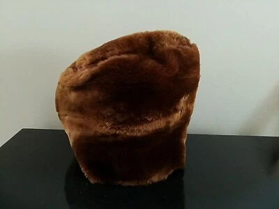 Sombrero de piel vintage para mujer Cloche Dome sombrero de invierno marrón sin forro  Foto 1 de 4