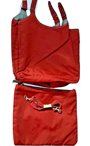Avon Large nylon tote Bag removable mini bag red crossbody 2000 NWT