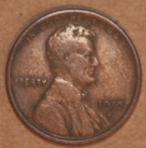 1913-S Lincoln Cent - Brown - Fine - #3231CA621 - FREE SHIPPING Cover
