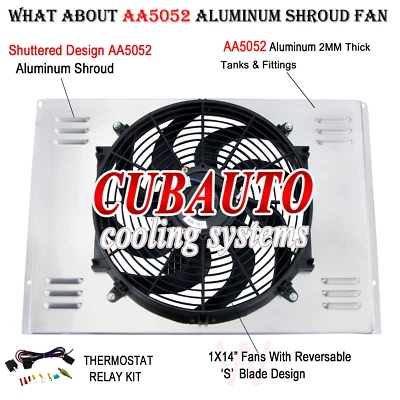 Cubierta 2375 + ventilador eléctrico + relé para Dodge Challenger Charger Coronet 68-1974 22" W Foto 1 de 4