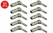 10 x 1/4" Male Right Angle TRS Stereo Audio Cable Plugs 6.35mm Connector Adapter
