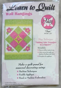 "Learn to Quilt" Wall Hanging Kits, May Themes, 2 Versions, Posies Violets, New - Picture 1 of 8
