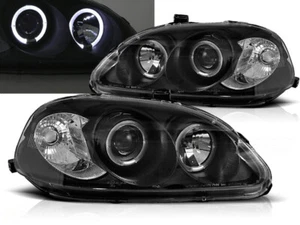 HONDA CIVIC 1995 1996 1997 1998 1999 HEADLIGHTS LPHO05 ANGEL EYES - Picture 1 of 1