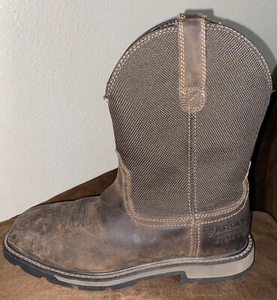 Ariat Men's Groundbreaker Wide Square H2O Steel Toe Work Boot,Palm Brown Size 8D - Picture 1 of 10