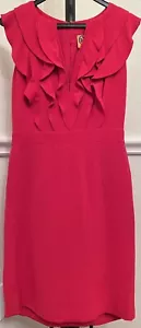 Tory Burch Raeca Red Lined Sleeveless Silk Ruffle Dress Women Size 2 (STAINED) - Picture 1 of 9
