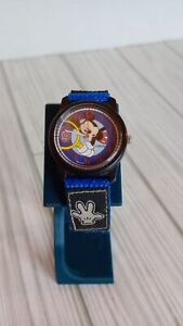 Lotus Youth Mickey Mouse Watch Blue hook and Latch Band Needs New Battery