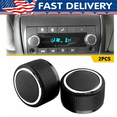 2X Rear Control Knobs Audio Radio Fits Escalade Enclave Tahoe Chevrolet GMC  - Image 1 of 4