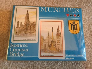 F.X. Schmid #2155 Set of 2 Canasta Bridge Playing Cards Munchen Sealed FREE SHIP - Picture 1 of 7
