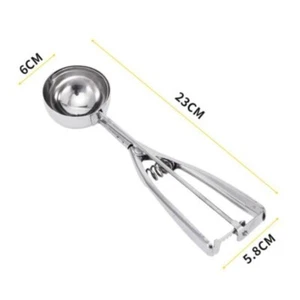 Ice Cream Scoop Stainless Steel Spring Mash Potato Watermelon Scoop Home Kitchen - Picture 1 of 6